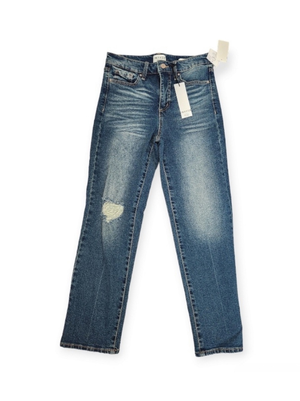 NWT ! Brand: FRAYED Women's High Rise Straight Leg Jeans, Color: Litany, Size 29 - Picture 4 of 13